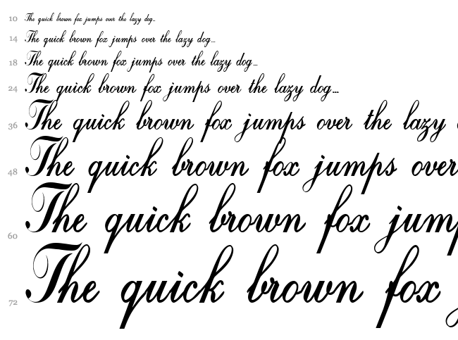 Crystal Symphony font waterfall